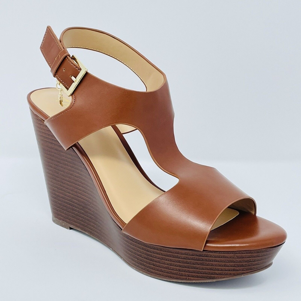 Thalia Sodi Valleri Wedge Strap Sandal in Cognac Womans Shoes SZ 11 M